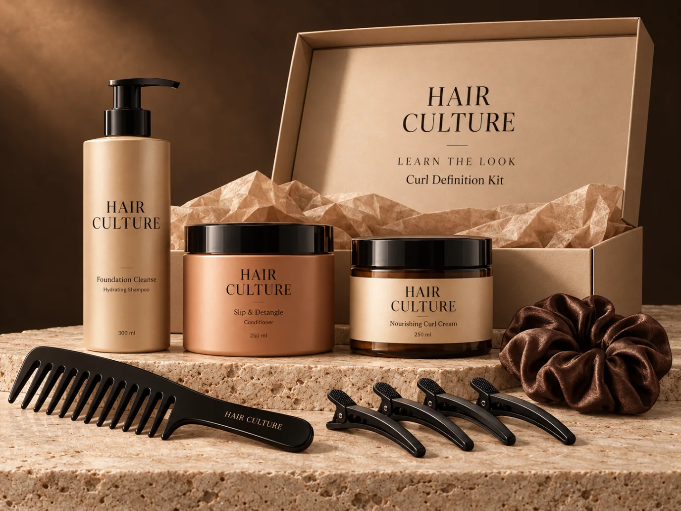 Curl Definition Kit, kit, 3 products and 6 tools